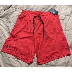 Under Armour 1328705 Men's UA Tech Mesh 9" Athletic Shorts Red Large Loose (a)